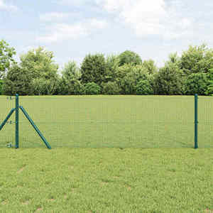 vidaXL Îngrădire cu stâlpi Verde 0.5 x 25 m Oțel imagine