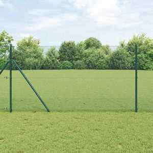vidaXL Îngrădire cu stâlpi Verde 1.4 x 25 m Oțel imagine