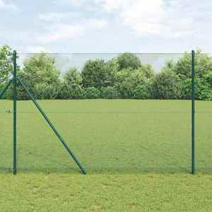 vidaXL Îngrădire cu stâlpi Verde 1.5 x 25 m Oțel imagine