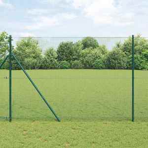 vidaXL Îngrădire cu stâlpi Verde 1.5 x 25 m Oțel imagine