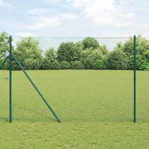 vidaXL Îngrădire cu stâlpi Verde 1.5 x 25 m Oțel imagine