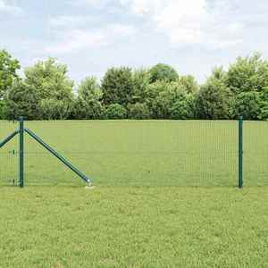 vidaXL Îngrădire cu stâlpi Verde 0.5 x 25 m Oțel imagine