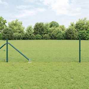 vidaXL Îngrădire cu stâlpi Verde 0.6 x 25 m Oțel imagine