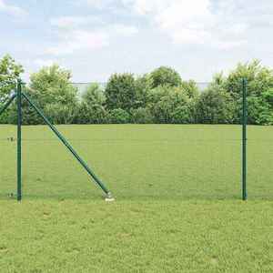 vidaXL Îngrădire cu stâlpi Verde 1.2 x 25 m Oțel imagine
