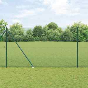 vidaXL Îngrădire cu stâlpi Verde 1.5 x 25 m Oțel imagine