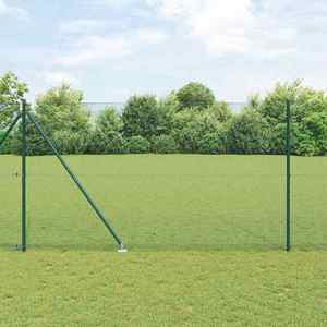 vidaXL Îngrădire cu stâlpi Verde 1.5 x 25 m Oțel imagine