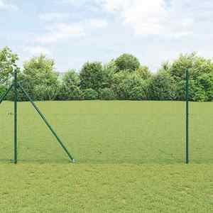 vidaXL Îngrădire cu stâlpi Verde 1.5 x 25 m Oțel imagine