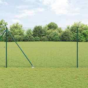 vidaXL Îngrădire cu stâlpi Verde 1.5 x 25 m Oțel imagine