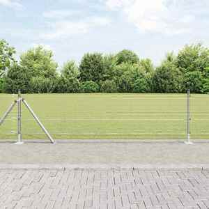 vidaXL Îngrădire cu stâlpi Argintiu 0.4 x 10 m Oțel imagine