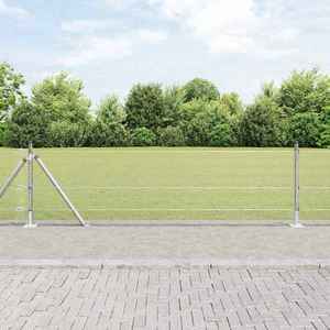 vidaXL Îngrădire cu stâlpi Argintiu 0.5 x 10 m Oțel imagine