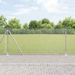 vidaXL Îngrădire cu stâlpi Argintiu 0.8 x 10 m Oțel imagine