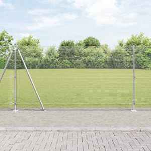 vidaXL Îngrădire cu stâlpi Argintiu 1.2 x 10 m Oțel imagine