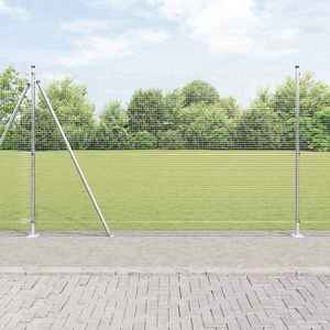 vidaXL Îngrădire cu stâlpi Argintiu 1.5 x 10 m Oțel imagine