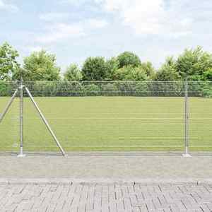 vidaXL Îngrădire cu stâlpi Argintiu 0.8 x 25 m Oțel imagine