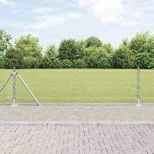 vidaXL Îngrădire cu stâlpi Argintiu 0.6 x 50 m Oțel imagine