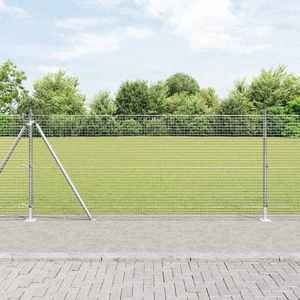 vidaXL Îngrădire cu stâlpi Argintiu 0.8 x 50 m Oțel imagine