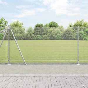 vidaXL Îngrădire cu stâlpi Argintiu 1.2 x 50 m Oțel imagine
