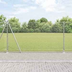 vidaXL Îngrădire cu stâlpi Argintiu 1.2 x 50 m Oțel imagine