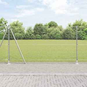 vidaXL Îngrădire cu stâlpi Argintiu 1.2 x 50 m Oțel imagine