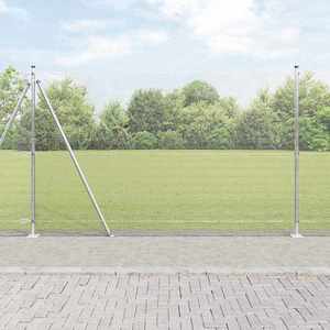 vidaXL Îngrădire cu stâlpi Argintiu 1.4 x 50 m Oțel imagine