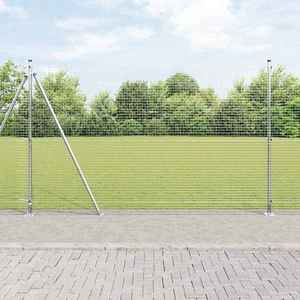 vidaXL Îngrădire cu stâlpi Argintiu 1.5 x 50 m Oțel imagine