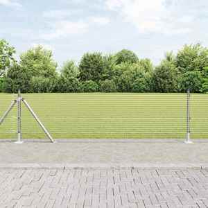 vidaXL Îngrădire cu stâlpi Argintiu 0.4 x 100 m Oțel imagine