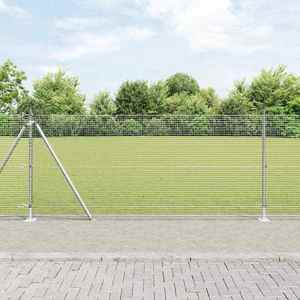vidaXL Îngrădire cu stâlpi Argintiu 0.8 x 100 m Oțel imagine