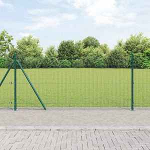 vidaXL Îngrădire cu stâlpi Verde 1 x 10 m Oțel imagine
