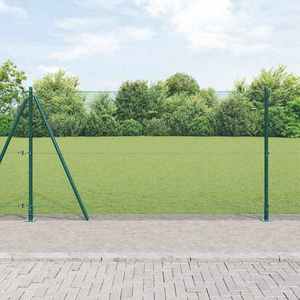 vidaXL Îngrădire cu stâlpi Verde 1.2 x 10 m Oțel imagine