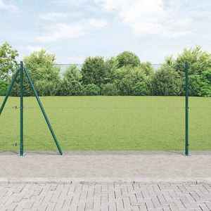 vidaXL Îngrădire cu stâlpi Verde 1.2 x 10 m Oțel imagine