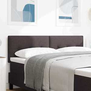 vidaXL Tăblie cap cu headboard Manual Maro închis 140 cm țesătură imagine