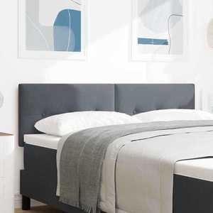 vidaXL Tăblie cap Pe perete cu headboard Gri închis 144 cm Catifea imagine
