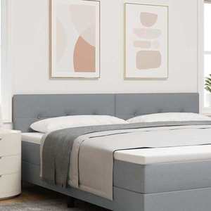vidaXL Tăblie cap cu headboard Manual Gri deschis 200 cm țesătură imagine
