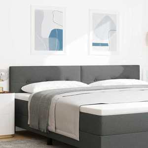 vidaXL Tăblie cap cu headboard Manual Gri închis 200 cm țesătură imagine