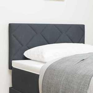 vidaXL Tăblie cap Pe perete Geometric Manual Gri închis 80 cm Catifea imagine