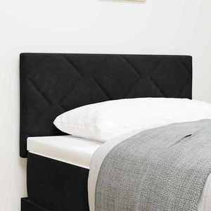 vidaXL Tăblie cap Pe perete Geometric cu headboard Negru 80 cm Catifea imagine