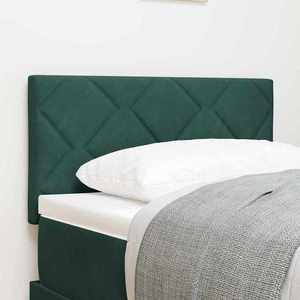 vidaXL Tăblie cap Pe perete Geometric Verde închis 80 cm Catifea imagine