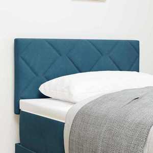 vidaXL Tăblie cap Pe perete Geometric Albastru închis 80 cm Catifea imagine