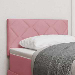 vidaXL Tăblie cap Pe perete Geometric cu headboard Roz 80 cm Catifea imagine