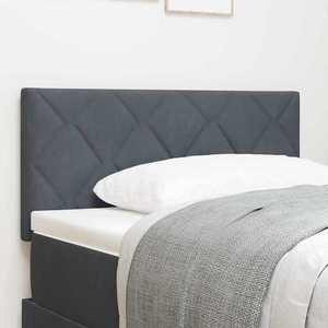 vidaXL Tăblie cap Pe perete Geometric Manual Gri închis 90 cm Catifea imagine
