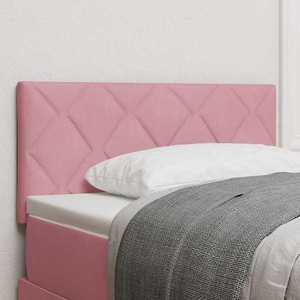 vidaXL Tăblie cap Pe perete Geometric cu headboard Roz 90 cm Catifea imagine
