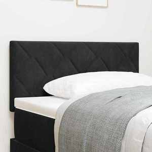 vidaXL Tăblie cap Pe perete Geometric Manual Negru 100 cm Catifea imagine