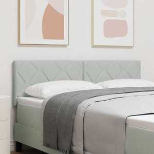 vidaXL Tăblie cap Pe perete Geometric Gri deschis 144 cm Catifea imagine