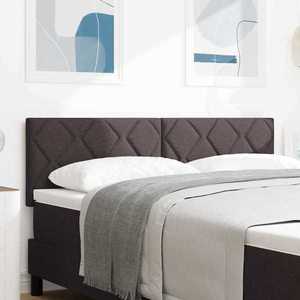vidaXL Tăblie din Țesătură Geometric Maro închis 160 cm țesătură imagine