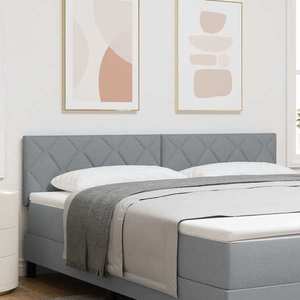 vidaXL Tăblie din Țesătură Geometric Gri deschis 180 cm țesătură imagine