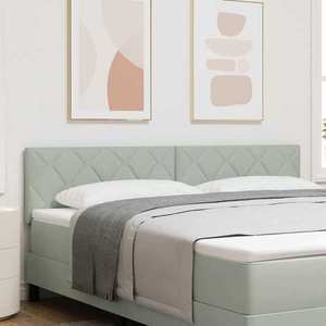 vidaXL Tăblie cap Pe perete Geometric Gri deschis 180 cm Catifea imagine