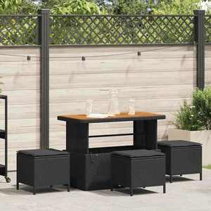 vidaXL Set de masă pentru grădină 4 pcs Negru Rattan poli imagine