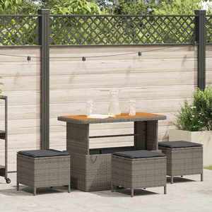 vidaXL Set de masă pentru grădină 4 pcs Gri Rattan poli imagine