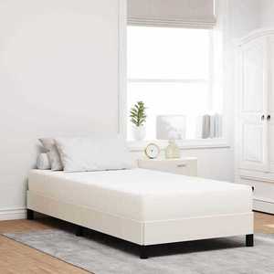 vidaXL Saltea de pat cu saltea Crem 90 x 200 cm țesătură imagine