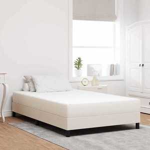 vidaXL Saltea de pat cu saltea Crem 120 x 200 cm țesătură imagine